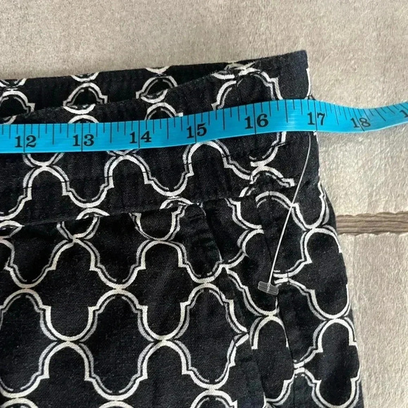 ❤️2/$50❤️[M]Ann Taylor Factory Geo Pattern Linen Blend Blue Jumpsuit drawstring - Picture 4 of 6